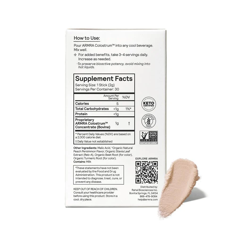 ARMRA Colostrum Peach Persimmon Travel Sticks - Image 4